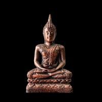ราคา พระพุทธรูป ปางสมาธิ ปางตรัสรู้ Buddha statue ลายแกะสลักศิลปะทิเบต มี 5 สีให้เลือก พระหน้าตัก 3 5 นิ้ว (14421557197)