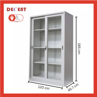 ราคา ส่งฟรีทั่วไทย ตู้เอกสารบานเลื่อน กระจก ผลิตจากเหล็กหนาคุณภาพสูง หนา0 6มม ออกใบกำกับภาษีได้ 4 ฟุต สูง 185 ซม (21200471124)