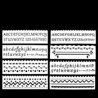 ราคา KARIDE 8ชิ้น ชุดสำเนาลายฉลุทำอัลบัมภาพอัลบั้มรูปแม่แบบการวาดลายฉลุตัวอักษรแบบกลวงแผ่นฉลุรูปตัวเลขสำหรับเด็กหัดเขียนแม่พิมพ์ DIY (19268045386)