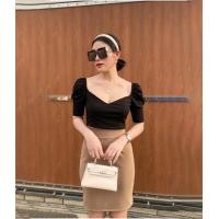 ราคา ฟรีไซต์ กระโปรงผ้าวูลเวฟทรงเอผ่าหลัง ขอบเอวเรียบ K655 (18883309579)