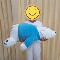 ราคา งานสวย หมีขาว หมีขั้วโลก เสื้อฟ้า L80 cm ใยไมโคร ตุ๊กตาหมี นุ่มนิ่ม ผ้า nano Spandex (7467068490)