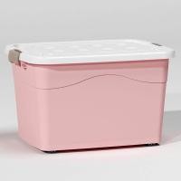 ราคา กล่องเก็บของ ลังใส่ของ สีใส สีชมพู กล่องพลาสติก กล่องใส่ของอเนกประสงค์ กล่องขนาดเล็กและใหญ่ (16509963592)
