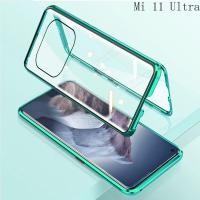 ราคา สำหรับ Xiaomi Mi 11 Ultra แม่เหล็กคู่สองด้าน9H กระจกเทมเปอร์เคสโทรศัพท์สำหรับ Mi 11 Ultra กันชนโลหะกรณี (7994826149)