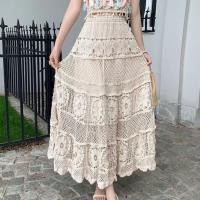 ราคา ชุด Midi A Line สำหรับลุคกระชับสัดส่วน เอวยางยืดรูป ประจบถักโครเชต์และดีไซน์ลายโปร่ง (20842698063)