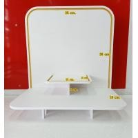 ราคา หิ้งพระติดผนัง ราคาถูกที่สุด หิ้งพระตั้งโต๊ะ หิ้งพระโมเดิร์น พร้อมฉลุโพธิ์ทอง มีที่แขวนพวงมาลัย ดูดี มีสไตล์ ไซส์ S (11061230268)