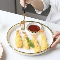 ราคา จานหลุม จานเซรามิค หลุมใส่น้ำจิ้ม จานเกี๊ยวซ่า มีให้เลือก 3สี พร้อมส่ง (12297512023)