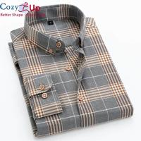 ราคา COZYเสื้อเชิ๊ตชายลายสก็อตฤดูร้อนเข้ารูปพอดีแขนยาวลายสก๊อตเสื้อสำหรับชาย (745990519)