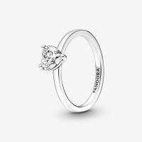 ราคา Silver Heart Ring 925 Sterling Silver Love Clear Stone Ring Jewelry Valentines Day Gift For Women (21035536706)