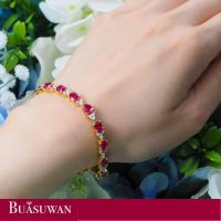 ราคา สร้อยช้อมือ ประดับด้วยพลอยทับทิม และเพชรแท้เบลเยี่ยม ตัวเรือนทองคำแท้ 18K สร้อยข้อมือ เน้นความน่ารักๆ สวมติดข้อมือได้ในหลากหลายโอกาส (18496837960)