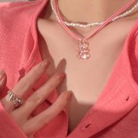 ราคา สร้อยคอเกาหลี สีชมพูน่ารักหมีน้อยสร้อยคอสร้อยคอไข่มุกผู้หญิงออกแบบอุปกรณ์เสริม ACFUNY (21021051737)