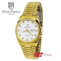 ราคา O P Olym Pianus นาฬิกาข้อมือผู้ชาย สายสแตนเลส รุ่น 1001M 406E เรือนทอง กระจก Sapphire กันรอย (1909612890)