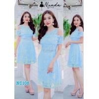 ราคา เดรสลูกไม้ออกงาน ทำงาน เที่ยว (13318120779)