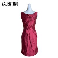 ราคา Valentino เดรสแขนกุดสีแดงผ้าไหม (20728801981)