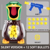 ราคา New Kid Air powered Shooting Duck Toys Parent And Child Interactive Games Soft Bullet Battle Games Hungry Duck Foam Balls Electronic Target Practice Toys With Light Sound Birthday Gifts For Boys And G