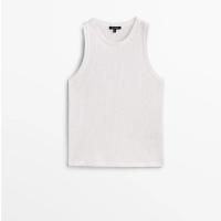 ราคา Massimo เสื้อแขนกุดสีขาวเนื้อผ้าบางสำหรับโจ๊กเกอร์ถักเสื้อยืดผ้าฝ้าย Dutti2023ฤดูร้อน (20127720269)