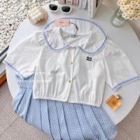 ราคา ? ? ? ? ? พร้อมส่ง MIU MIU Crop เสื้อครอปมิวมิวแขนสั้น สีขาว (20585296540)