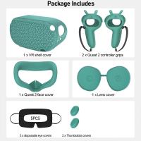 ราคา เคสฝาครอบป้องกันซิลิโคนสำหรับชุดหูฟัง Oculus Quest 2 VR แผ่นปิดตาที่จับฝาครอบปุ่มจับอุปกรณ์เสริม VR (21170400449)