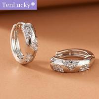 ราคา แฟชั่นส่องแสงเป็นประกายระยิบระยับเซอร์คอนทรงกลมสำหรับผู้หญิง TenLucky เป็นมิตรต่อสิ่งแวดล้อมต่างหูแบบห่วงสำหรับต่างหูห่วงกลมผู้หญิง (20801019429)