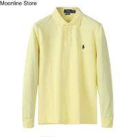 ราคา Moonline Store Original Ralph Laurens สีทึบโปโลผู้ชายเสื้อยืดปกแขนสั้นเสื้อโปโลผู้ชายแขนยาวผ้าฝ้ายปกเย็บปักถักร้อยขนาดเล็กที่มีสีสันโลโก้ขนาดใหญ่เสื้อยืดเสื้อโปโล (18170283960)