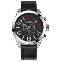ราคา Curren นาฬิกาข้อมือผู้ชายแท้ 100 หน้าปัดตัวเลขอ่านชัดDecoration Design มีวันที่แสดง สายหนังสี รุ่น C8198 พร้อมกล่อง CURREN NEW (1476728614)