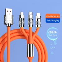 ราคา 3 IN 1 สายชาร์จ โลหะผสมสังกะสี 120W 6A ชาร์จเร็วมาก USB สําหรับ Micro Type C พร้อมไฟแสดงสถานะ 480 Mbps (19940409042)