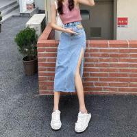 ราคา กระโปรงยีนส์ยาวผ่าข้าง กระโปรงยีนส์ผ่าข่าง ผ่าข้างซ้าย (19049609024)