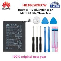 ราคา Huawei แบตเตอรี่แท้ P10 Plus Nova3 4 Nova 5T Mate 20Lite Honor 8X V10 Play HB386589ECW Battery เครื่องมือ (20416436137)