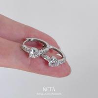 ราคา Heart Hoop earrings ต่างหูห่วง ต่างหูหัวใจ ต่างหูน่ารักๆ ต่างหูเพชร (19744598423)