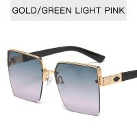 ราคา แว่นตากันแดดโลหะแฟชั่น แว่นกันแดดกรอบครึ่งสีทองสำหรับผู้ชาย แว่นตาขับขี่ เงาสตรี แว่นกันแดด (18992284839)