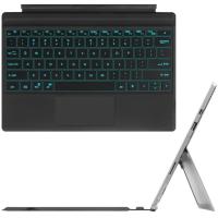 ราคา คีย์บอร์ดบลูทูธ5 0ไร้สายสำหรับ Surface Pro Go 7 Pro 6 Pro 5 Pro 4 Pro 3 Type Cover พร้อมไฟแบกไลท์7สีแทรคแพดสองปุ่มแบตเตอรี่ชาร์จได้และสายชาร์จ Type C (11668652101)