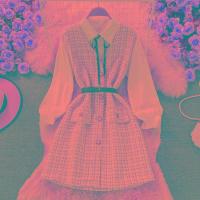 ราคา ชุดฤดูใบไม้ร่วงแบบใหม่สำหรับผู้หญิงเสื้อเชิ้ตสไตล์ตะวันตกลดอายุสไตล์ผู้ใหญ่เรียบหรูสไตล์พี่สาวเสื้อกั๊กคอวีสไตล์ชาแนลชุดสองชิ้น (20732384747)