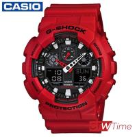 ราคา Casio G Shock นาฬิกาข้อมือสุภาพบุรุษ สีแดง สายเรซิน รุ่น GA 100B 4ADR (912864)