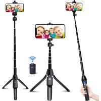 ราคา BZE Selfie Stick 40 inch Extendable Selfie Stick TripodPhone Tripod with Wireless Remote Shutter Compatible with iPhone 13 12 11 pro Xs Max Xr X 8Plus 7 Android Samsung Galaxy S22 S21 and More Black (