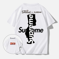 ราคา แขนสั้นพิมพ์ลายสตรีทแขนสั้นชายทรงหลวมสไตล์ Supreme (19830112627)
