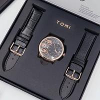 ราคา watch house NEW นาฬิกา TOMI แบรนด์แท้100 เข็มเล็กเดินออโต้ สายใส่ง่าย มีสาย2สีใน1เซ็ต สวมใส่สบาย กันน้ำ 100 เปอร์เซ็น ขนาดหน้าปัด 38 mm (19727080978)