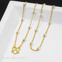 ราคา สร้อยคอเงินแท้ 92 5 Italy ชุบ 2 กษัตริย์ W G ลายโซ่คั่นบอลตัดลายกระจก (19760072624)