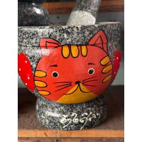 ราคา ครกหิน ครกหินแกรนิต ขนาด7นิ้ว แมวมีสีให้เลือกคะ พร้อมสาก ทำจากหินแท้ หินแกรนิต ครกหินจากอ่างศิลา ครกวาดลาย ครกตำน้ำพริก ครกตำพริกแกง (20563745034)