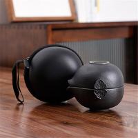 ราคา กาน้ำชาเซรามิคถ้วยชามสีดำพร้อมเครื่องเคลือบดินเผาก้ายหว่าน3กระบอกใส่ชาชุดน้ำชากังฟูกาน้ำชาแบบพกพาของขวัญชุดน้ำชาแก้วสำหรับการเดินทาง (19472035880)