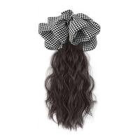 ราคา EXCES กิ๊บติดผมทรงวินเทจแบบเรียบทันสมัยสีดำสีขาว Jepit Rambut Pita ลายตารางหมากรุกโบว์หางม้าที่ยืดผมผมผู้หญิงแฮร์พีซวิกผมผู้หญิง (20068734194)