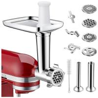 ราคา Meat Grinder Blades Attachment Sausage Stuffer Accessories for KitchenAid Stand Mixer All Metal Meat Mincer for Food (17783387309)