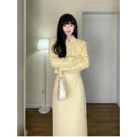 ราคา เสื้อโค้ทมีออร่าดูแพงสไตล์ชาแนลฝรั่งเศสไซส์ใหญ่กระโปรงเอวสูงใส่ช่วงฤดูใบไม้ร่วงสำหรับผู้หญิงเซ็ตเสื้อผ้าแฟชั่นใส่แล้วดูผอมเพรียวแบบเซเลบริตี้ (20663805126)