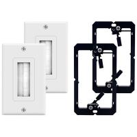ราคา 2 Pack Brush Wall Plate with Single Gang Low Voltage Mounting Bracket Cable Pass Through Insert for Speaker Wire (16831311548)
