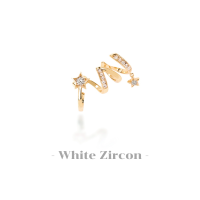 ราคา MARON ของแท้ Feo Stars Earring ชุบสี Beige Gold ต่างหูหนีบ พลอยเพทายสีขาว เงินแท้925 (9400726504)