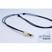 ราคา BM1 AM1 สร้อยพระ สร้อยห้อยพระ สร้อยเชือกร่ม ตุ้มเม็ดมะยมใหญ่สีขาว แต่งงานทองเลเซอร์ เชือกปรับระดับได้ 18 32 นิ้ว (7075766240)