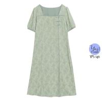 ราคา ชุดเดรสกี่เพ้าสาวอวบ อก 38 49 นิ้ว เดรสตรุษจีน มีแบบสั้น ยาว คอเหลี่ยม ผ้าชีฟองสีพิมพ์นูน สีเขียว YPS 146 (19836084253)