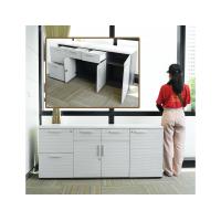 ราคา ตู้ไม้เก็บเอกสารทรงยาว 3 บานเปิด 4 ลิ้นชัก (20869782368)