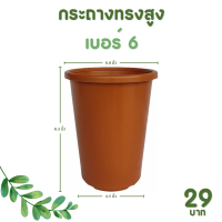 ราคา กระถาง จานรอง กระถางต้นไม้ กระถางทรงสูง ไม้กราฟ เบอร์ 4 6 นิ้ว สีดำ สีขาว สีอิฐ (20895157584)