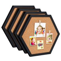 ราคา สไตล์ใหม่ด้านเท่า Hexagon Cork Board นวัตกรรมข้อความ Pin บอร์ดไม้กรอบตกแต่งโปสการ์ด Wall Bulletin Board (21170803168)