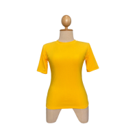 ราคา เสื้อยืดคอกลม แขนศอก เต็มตัว สีพื้น ทรงสวย (18296016102)