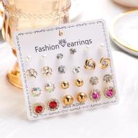 ราคา ต่างหูแฟชั่นเกาหลี12คู่ต่างหูมุกพลอยเทียมดอกไม้สำหรับผู้หญิงเครื่องประดับ Kado Ulang Tahun ขายส่ง (20916150672)